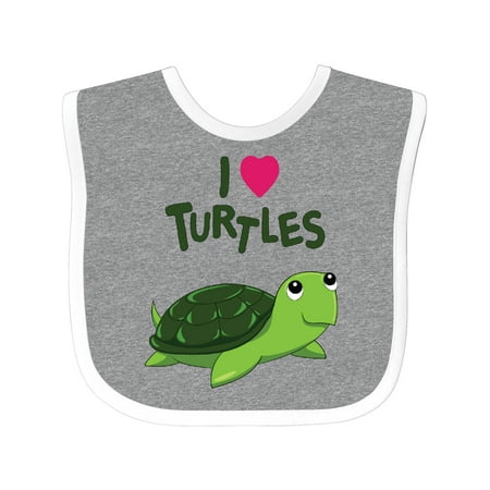 

Inktastic I Love Turtles Gift Baby Boy or Baby Girl Bib