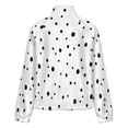 thumbnail image 6 of Jackets for Women Winter Coat Jackets Flannel Stand Collar Jacket(Black Dots,Size:S-4XL), 6 of 7
