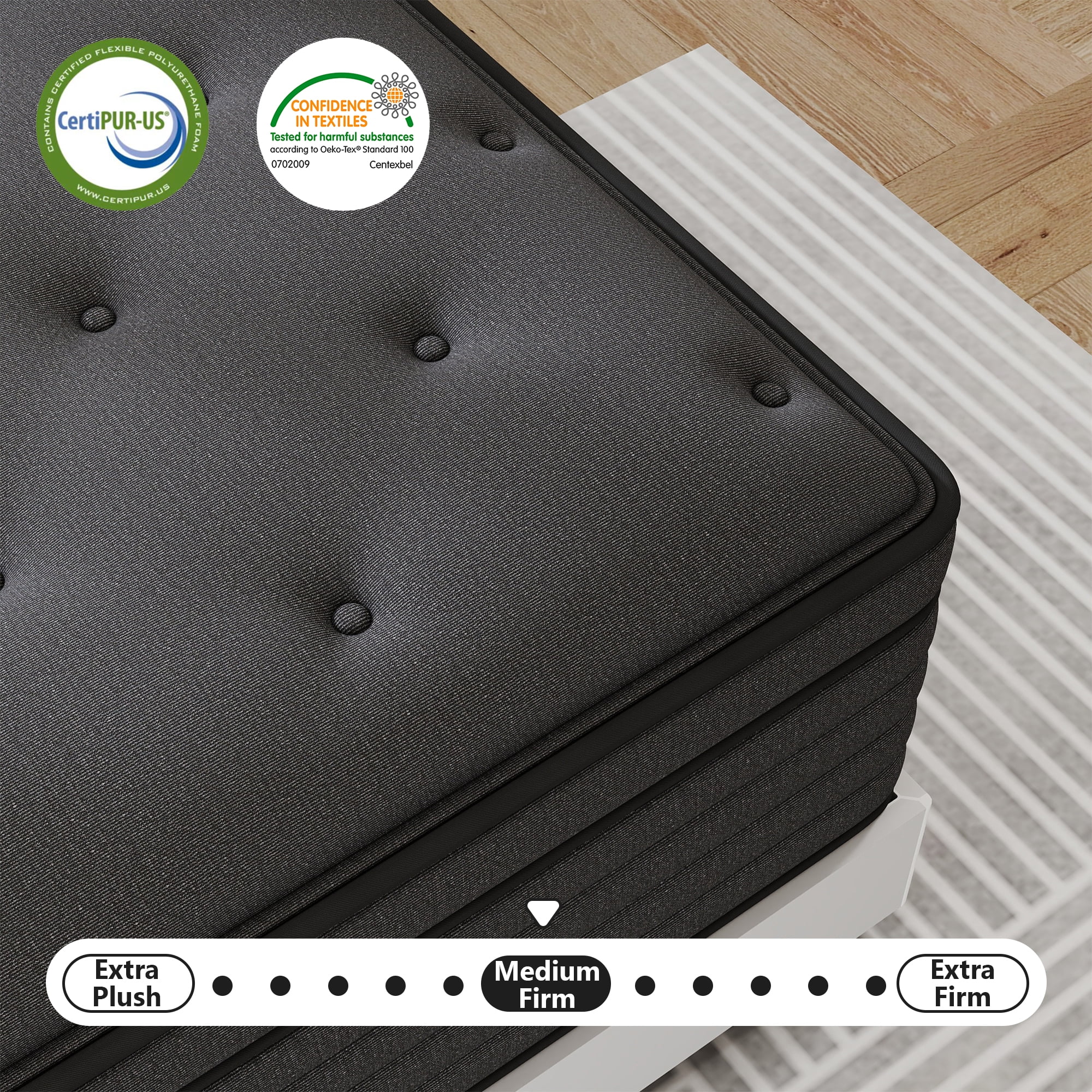 Kviwasha 12 inch Queen Mattress in a Box, Hybrid Gel Memory Foam with Individually Wrapped Pocket Coils, Medium Firm, Pressure Relief, Cooling Sleep Support for Adult