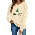thumbnail image 1 of Merry Sweatshirts for Women, Long-Sleeved Merry Christmas Printed Top, 1 of 8