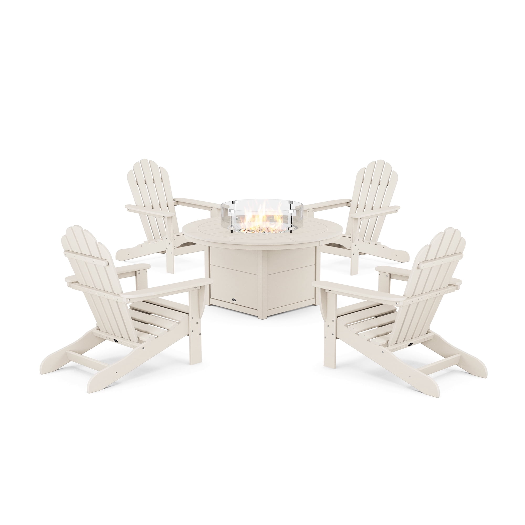 Trex® Outdoor Furniture™ 5-Piece Monterey Bay Oversized Adirondack Conversation Set with Fire Pit Table in Sand Castle