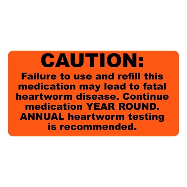 Heartworm Medication Year Round Warning Veterinary Labels