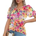 thumbnail image 1 of Fiudx Camisetas para Mujer Top Estampado con Cuello Redondo y Manga Corta Informal para Mujer a La Moda, 1 of 6