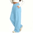 thumbnail image 5 of Girls' Winter Fleece Sweatpants Solid Color Elastic Waist Side Pockets Pleated Sports Trousers Cozy Warm Breathable Everyday Active Pants, 5 of 8