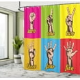thumbnail image 5 of Ambesonne Collage Shower Curtain, Colored Number Hands, 69"Wx84"L, Yellow Green, 5 of 5