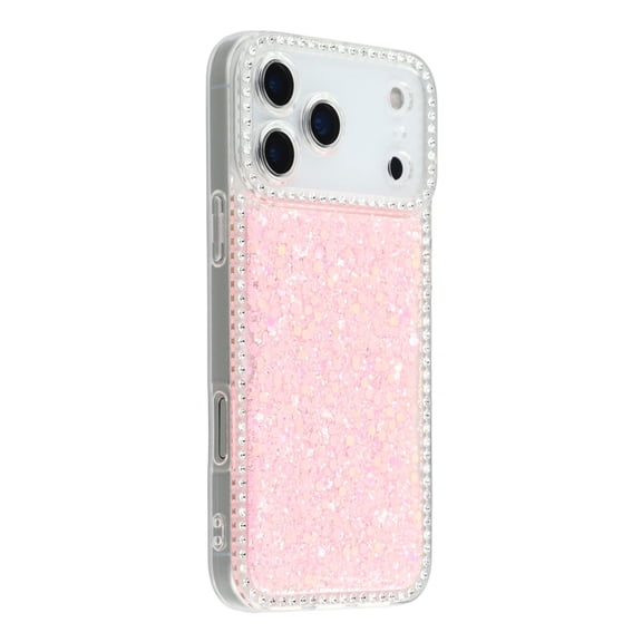 Havilah For iPhone 17 Pro Max Case Rhinestone Edge Glitter Epoxy TPU Phone Cover - Pink