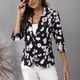 thumbnail image 5 of ICHUANYI Clearance Women's Check Print Slim Lapel Button Pocket Blazer Blazer Tops Blouse Coat(Black, L) ICHUANYI WER2023081207504, 5 of 8