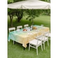 thumbnail image 4 of Outdoor Tablecloths with Umbrella Hole & Zipper, Teal Yellow Ombre Coastal Rectangle Tablecloth 52x70 Inch, Sea Nautical Summer Beach Starfish Coral Waterproof Table Cloth, Patio/Pool Table Covers, 4 of 8