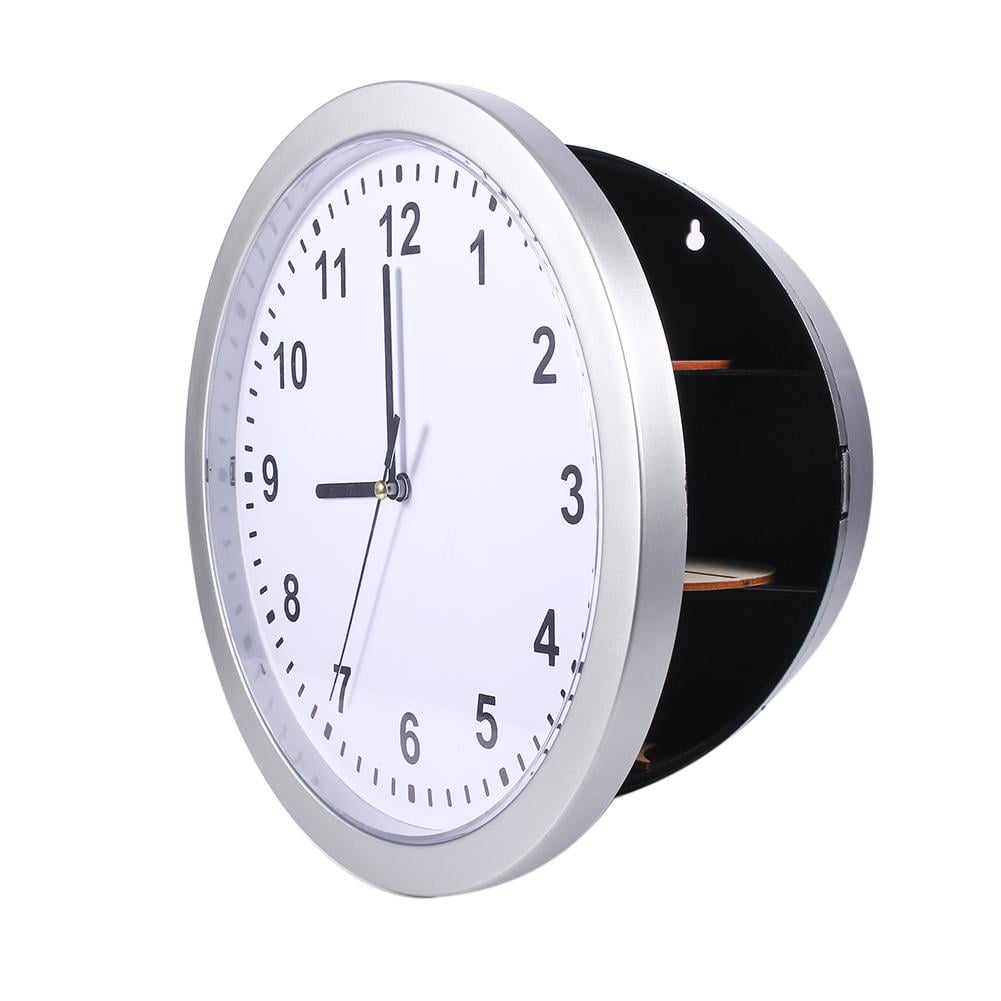 Walfront Secret Wall Clock Safe Container Box For Money Stash Jewelry Valuables Cash Storage With Diversion