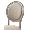 thumbnail image 2 of ACME Chaise Latérale en Tissu Faustine Couleur Tan et Chêne Clair Récupéré Ensemble de 2, 2 of 7