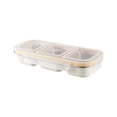 thumbnail image 1 of pitrice Three-compartment Stainless Steel Snack Box Container Stainless Steel Snack Containers For Kids Off-whites Three grids, 1 of 6