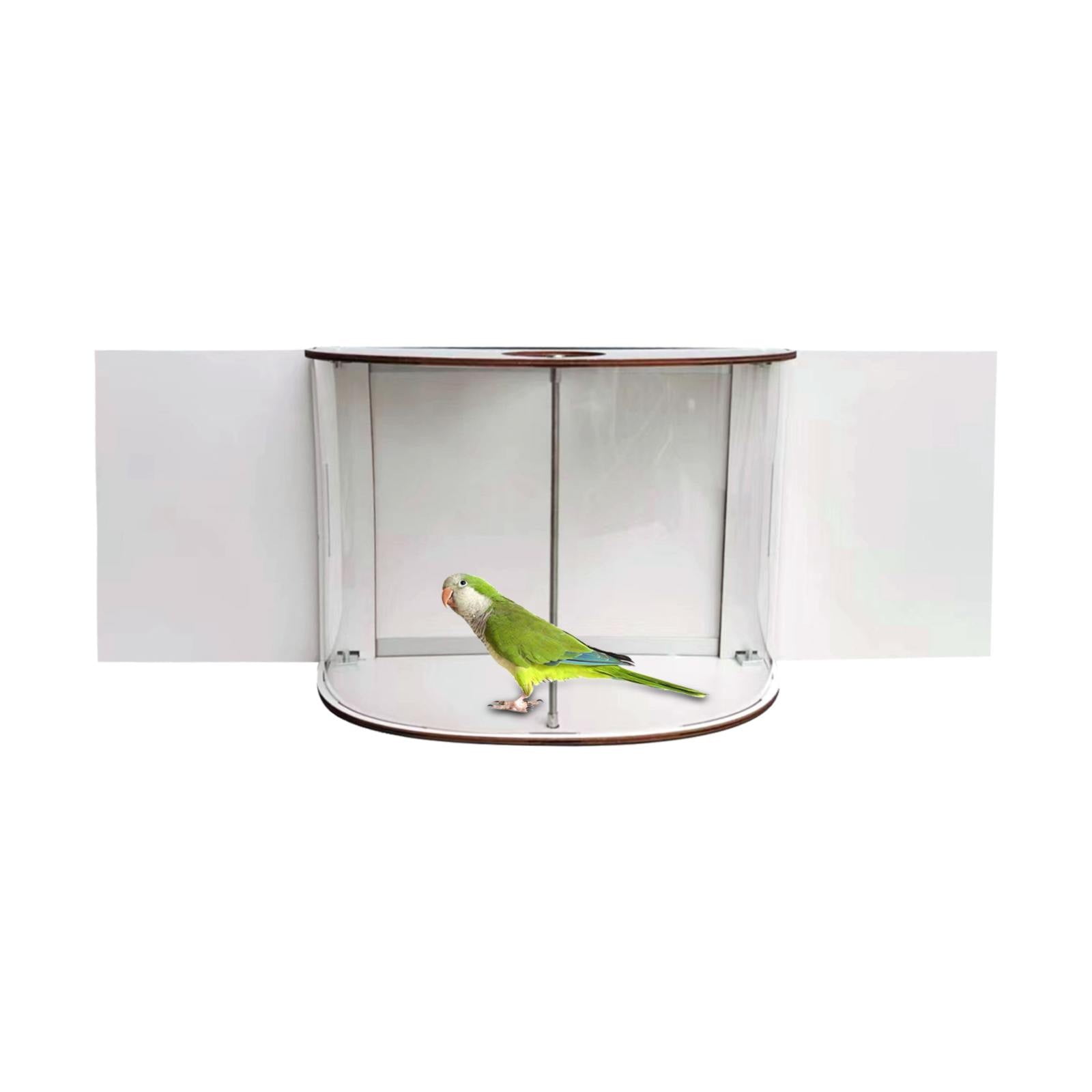 Hezzwei 180° Clear View Window Bird Feeder, White