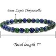 thumbnail image 2 of Angelstones Bracelet Extensible en Perles Rondes de Lapis Chrysocolla Naturelles 6mm 7 Pouces Unisexe, 2 of 5