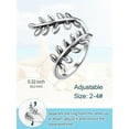 thumbnail image 6 of ChicSilver Toe Ring for Women Sterling Silver | Leaf Wrap Toe Ring | Adjustable Open Ring for Toe or Pinky Finger | Cute Dainty Beach Foot Jewelry, 6 of 9