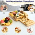 thumbnail image 3 of Large Charcuterie Boards Gift Set: Bamboo Cheese Board and Knife Set, Cheese Tray- Unique Mothers Day Gifts for Mom, 10 Host Accessories, House Warming Gifts New Home, Wedding Gifts for Couple, 3 of 8