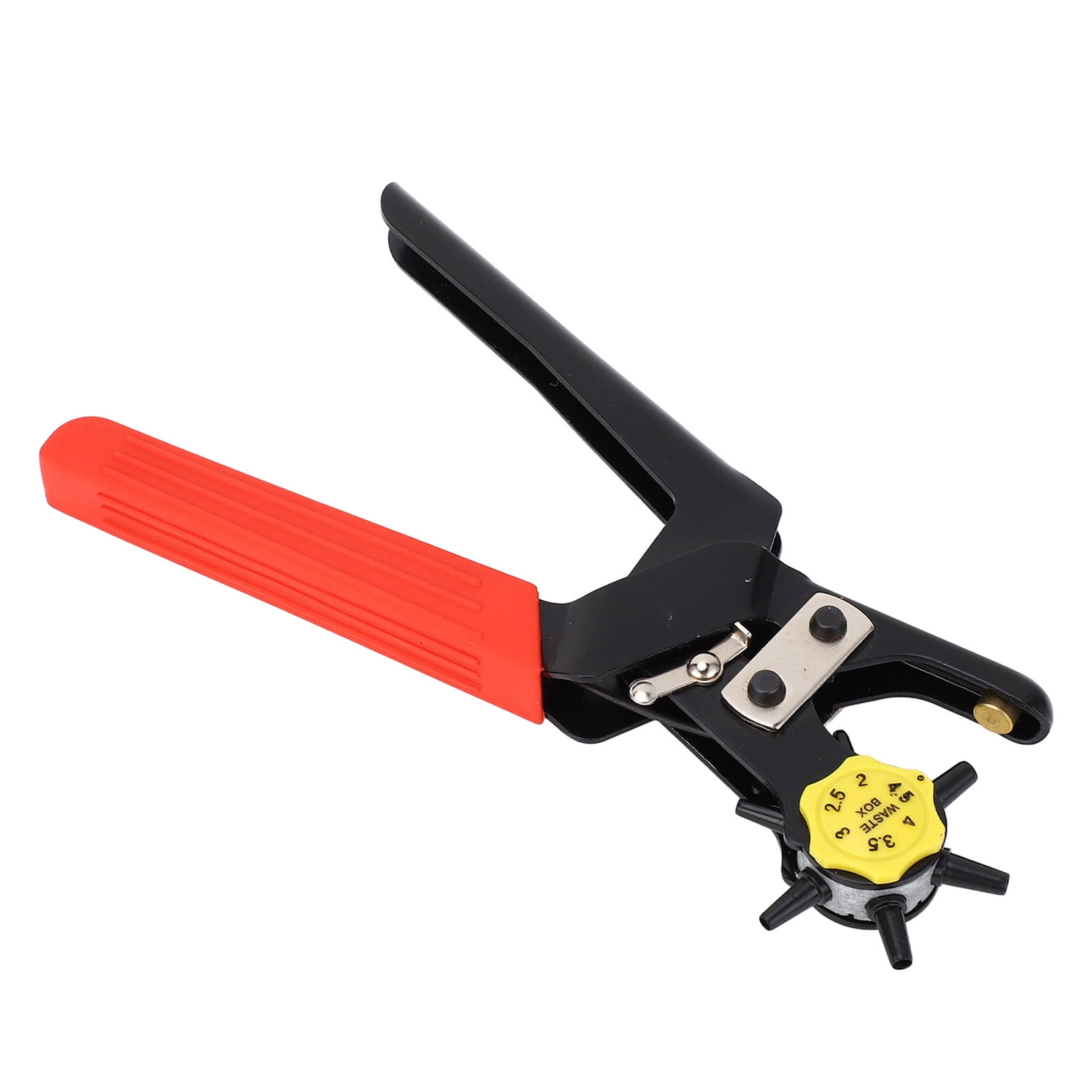 YAHHU Heavy Duty Plated Steel Leather Belt Hole Puncher with 6 Hole Adjustable Rotary Head for Belts and Watch Bands (12.6 inches / 32 cm)