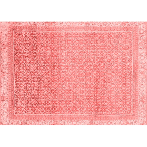 Ahgly Company Machine Washable Indoor Rectangle Abstract Red Modern Area Rugs, 2' x 3'