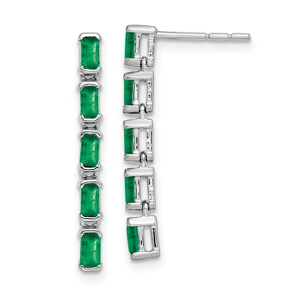 Primal Gold 14 Karat White Gold Emerald Earrings