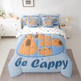 thumbnail image 2 of Homewish Be Cappy 7pcs Bedding Comforter Set,Cartoon Animal Capybara Queen Bedding Sets,Blue Brown Queen Sheet Sets For Boys Kids,Super Cozy Room Decor Reversible, 2 of 8