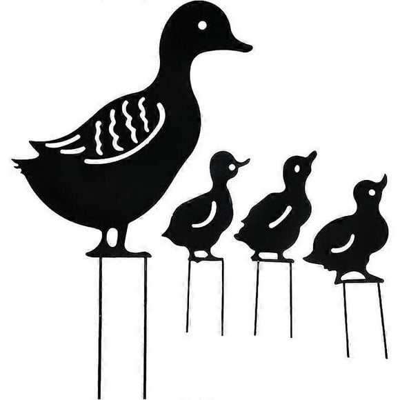 Outdoor Metal Garden Decoration, Duck Farm Art Garden Metal Statue Decoration Garden Decoration Lawn (4 pieces of ducks)
