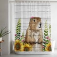 thumbnail image 5 of Groundhog Day Shower Curtain Set, Waterproof Shower Curtains for Bathroom, Sunflower Spring Floral Botanical Vintage Washable Fabric Cloth Bath Curtain for Bathtub Decoration with Hooks 48x72 Inches, 5 of 9