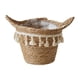 thumbnail image 2 of Cesta de algas marinas con asas para decoración del hogar, habitación y pared, cesta tejida para almacenamiento, 17 cm de diámetro x 16 cm de alto., 2 of 5