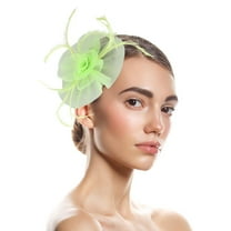 Uooqdmx Fascinators Hats for Women, Tea Party Hats for Women, Feather Headpiece, Fascinators Pillbox Flower Hat for Tea Wedding Church, Tea Party Accessories for Women, B One Size