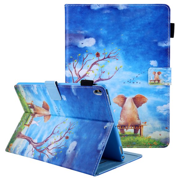 iPad Air 3 Case, iPad Pro 10.5" Case, Allytech PU Leather Folio Flip Smart Case Cover Auto Sleep Wake Anti-Scratch Multi Angle Kickstand Wallet Case for Apple iPad Air 3st Gen, Pro 10.5",Elelphant