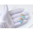 thumbnail image 4 of 14k Gold Filled Chalcedony Earrings Aqua Blue Faceted Pointed Briolette Wire Wrapped Simple Drop Dangles Designed for Adult Women, 4 of 5