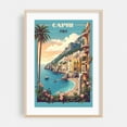 thumbnail image 2 of Capri Vintage Retro Poster: Timeless Charm and Mediterranean Beauty - Capri Campania Italy Illustration Unframed Wall Art Print 8 x 12 inches, 2 of 60