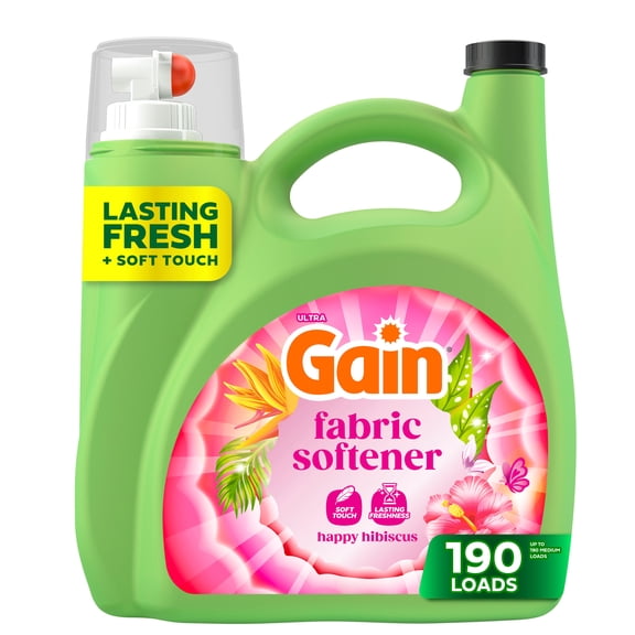 Gain Liquid Laundry Fabric Softener, Happy Hibiscus Scent, 140 fl oz