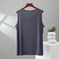 thumbnail image 4 of DPTALR Men's Fashion Solid Color Round Neck Sleeveless Comfort Regular Tank Top,Gray, XXL, 4 of 5