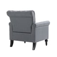 thumbnail image 5 of Modern Accent Chair, Upholstered Armchair Club Chair with Tufted Back and Wood Legs, Mid-Century Chesterfield Single Sofa for Living Room Bedroom Office, Gray, 5 of 9