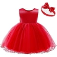 thumbnail image 5 of PEACNNG Baby Backless Pageant Dress Toddler Girls Gown Flower Dresses with Headwear new girls dress bowknot children's princess dress 80/refer to 2-3 years old, 5 of 5