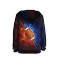 thumbnail image 2 of Xoenoiee Splatter Watercolor Football Pattern Kids Hoodies Hooded Sweatshirt Long Sleeve Pullover Tops with Front Kangaroo Pocket Fall Winter Sportwear for Travel Walk Party, XL, 2 of 7