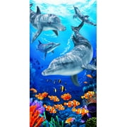 Kaufman Dolphins on the Reef Beach Towel Size 30"x 60"