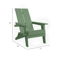 thumbnail image 5 of Krikacy Modern Folding Adirondack Chair, All-Weather HIPS Plastic Outdoor Lounge w/Cup Holder, Green, 5 of 8