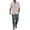 Grey, variant on Letdown Mens Linen 2 Piece Outfits Casual Summer Beach Solid Color Button Down Shirt Loose Pants Set Lightweight Breathable Outfits with Pockets