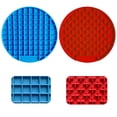 thumbnail image 2 of Plato llano de silicona para mascotas de 2 piezas: cruz redonda roja + campo redondo azul Xemadio 2034412-1, 2 of 8