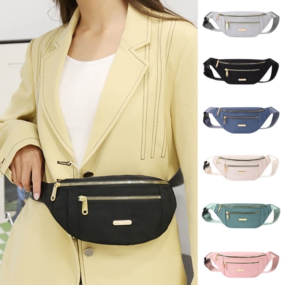 Fanny Packs for Women Fashion Waist Packs Bag with Adjustable Strap and Zipper Pockets Waterproof Everywhere Crossbody Belt Bag for Workout Running Travelling