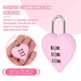 thumbnail image 4 of Uxcell Combination Locks, Heart Shape 3 Digit Password Padlock Love Locker Lock for Jewelry Storage Box Diary Gym Outdoor Fence Gate Hasp Cabinet Storage, Pink, Pack of 2, 4 of 7