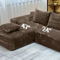 thumbnail image 4 of 104" Cloud Sectional Couch with L-Shape Chaise, Modern Modular Sofa with Deep Seat, Upholstered Couches with Back Cushion，Upholstered Couches for Living Room Bedroom,Khaki,Left Facing Chaise, 4 of 8