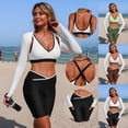 thumbnail image 1 of Sentmoon Bikini Sets Womens Swimsuits Oversized Womens Bikini Swimsuits High Cut Solid Color Sporty Women Bathing Suit Vacation Essentials for Women for Swimming and Beaches White XL, 1 of 9