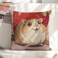 thumbnail image 6 of Hamster strawberry kawaii Linen toss pillowcase Decoration pillowcase Gift preferred 24x24" Cushion cover 4 set Sofa pillowcase Sofa bedroom living room car, 6 of 8