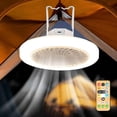 thumbnail image 2 of Rechargeable Portable Camping Fan with LED Light, Oscillating Desk Tent Fan Support Stand & Hang for Outdoor Use, 2 of 10