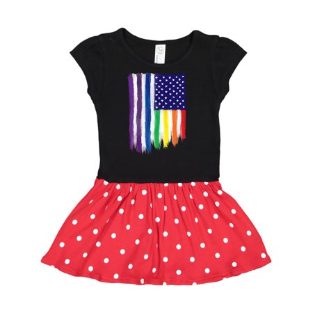 

Inktastic Painted American Rainbow Flag Gift Toddler Girl Dress