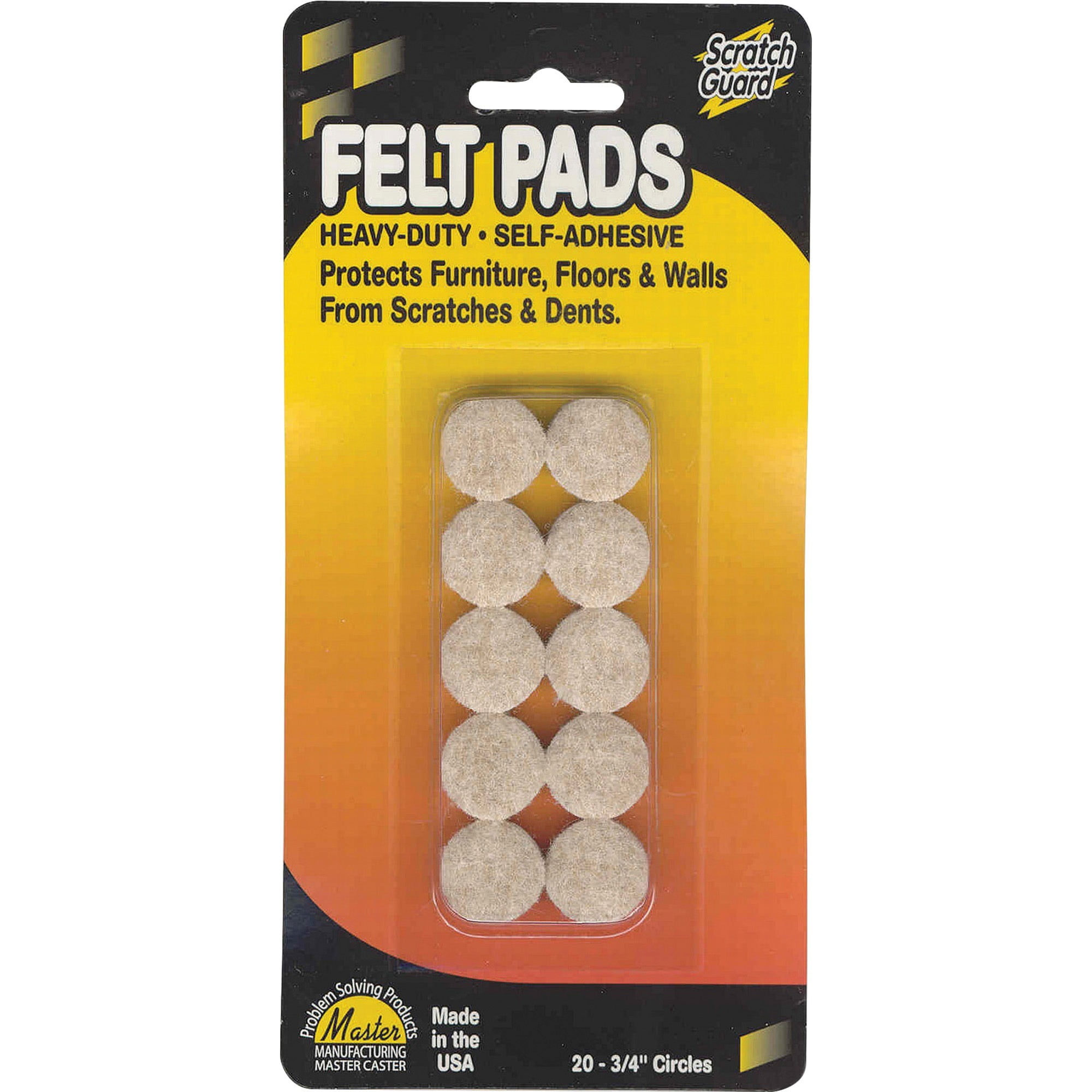 Scratch Guard, MAS88493, Felt Circles, 3/4", 20 / Pack, Beige