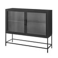 thumbnail image 4 of Mainstays Metal and Fluted Glass Bar Cabinet, Black Finish, 4 of 9