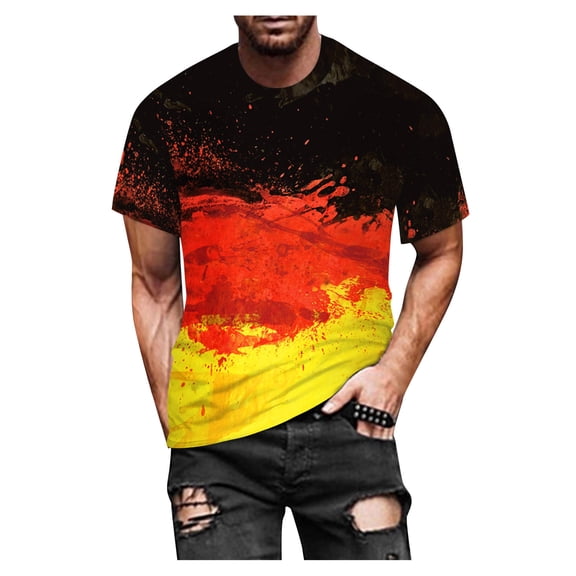 TIHLMK Mens Tshirts Summer Savings Clearance Under 10 Men Women Spring Summer Casual Slim 3D Printed Short Sleeve T Shirt Top Blouse