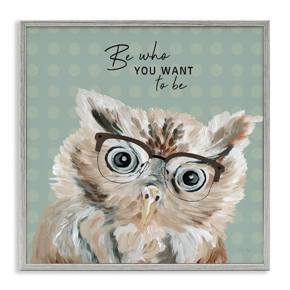 Stupell Industries Cottage Be Who You Want To Owl Gray Framed Giclee Art, 24 x 24, by Cindy Jacobs